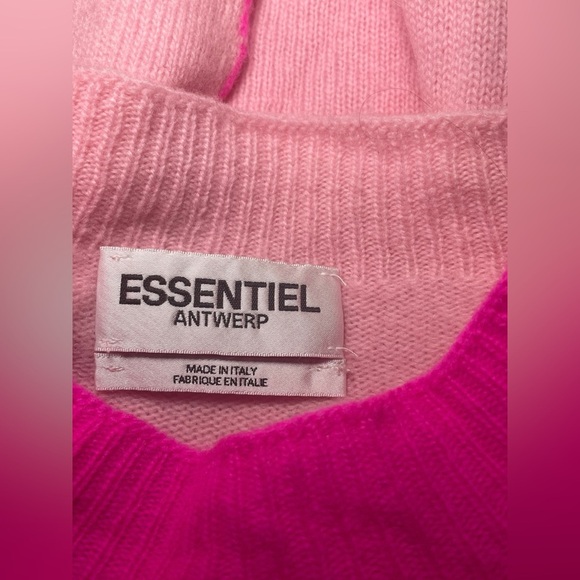 Essentiel Antwerp Cama Sweater Size 2 – Shocking Rose Pink Merino Wool Cashmere - Picture 7 of 10